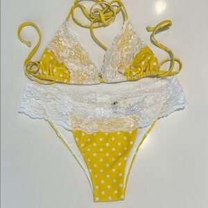 Beach Bunny Yellow Polka Dot Bikini